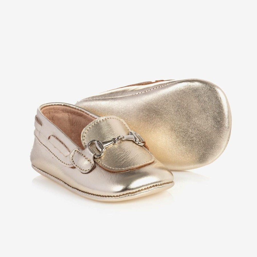 * Shoes | Online Gold Leather Pre-Walker Shoes