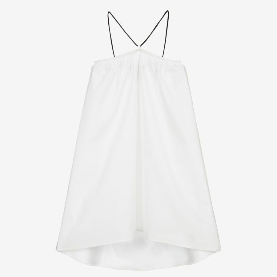 * Outfits | Lower Prices White Cotton Poplin Dress