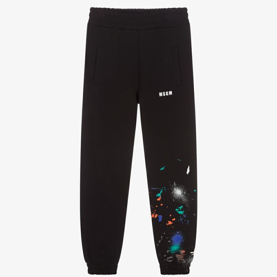 * Boy | Online Teen Black Logo Joggers