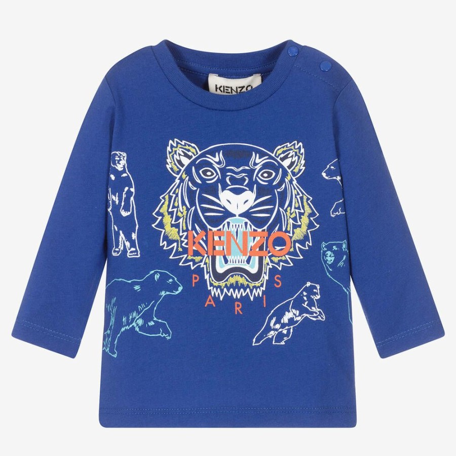 * Tops | Store Boys Blue Cotton Tiger Top