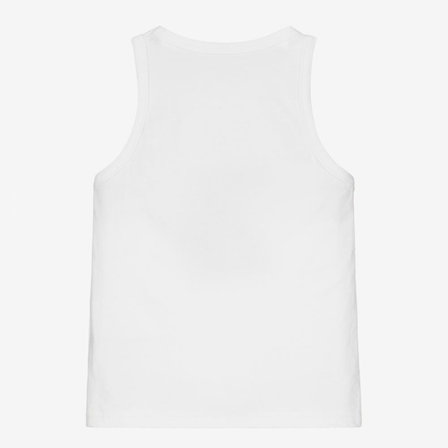 * Tops | Promotion White Cotton Logo Vest Top