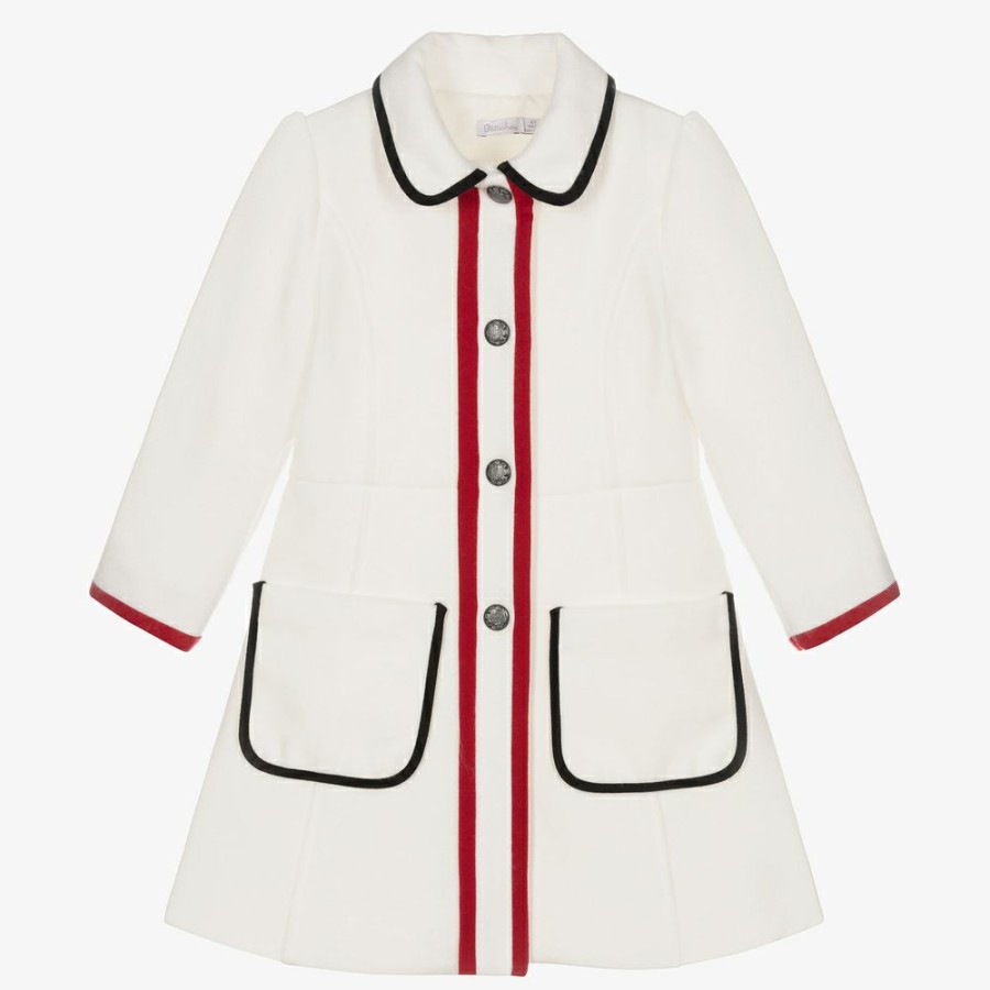 * Outfits | Flash Sale Girls Ivory Fitted Coat