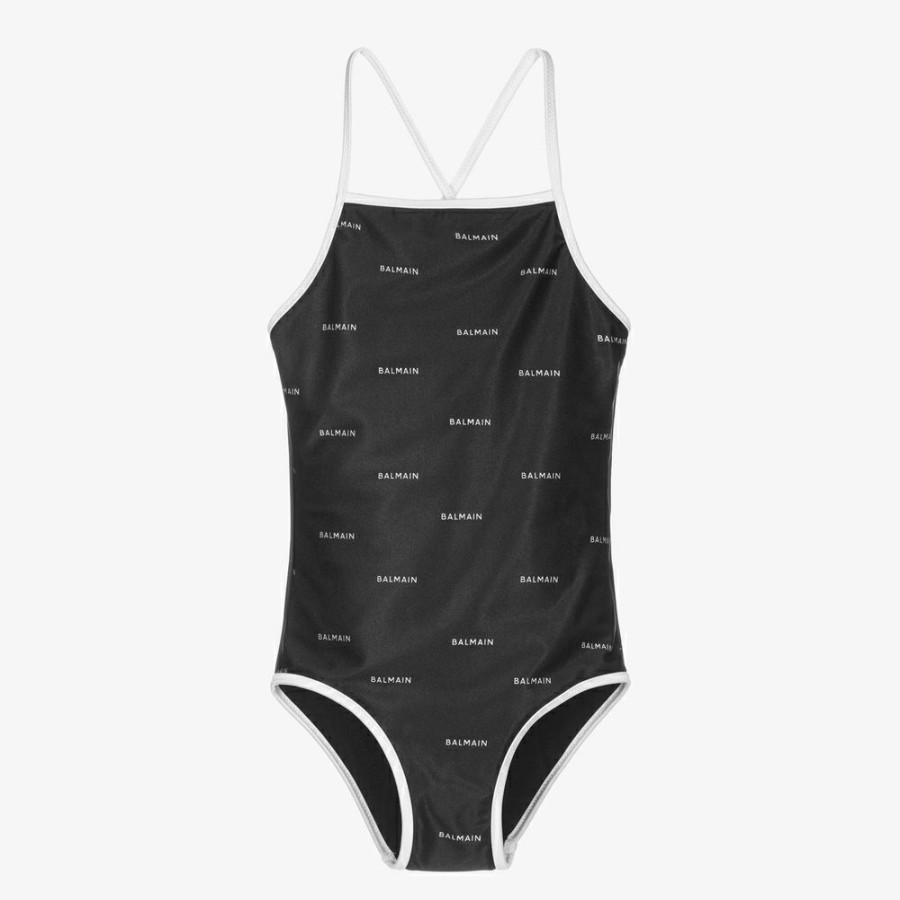 * Swimwear | Closeout Sale Girls Black Logo Swimsuit