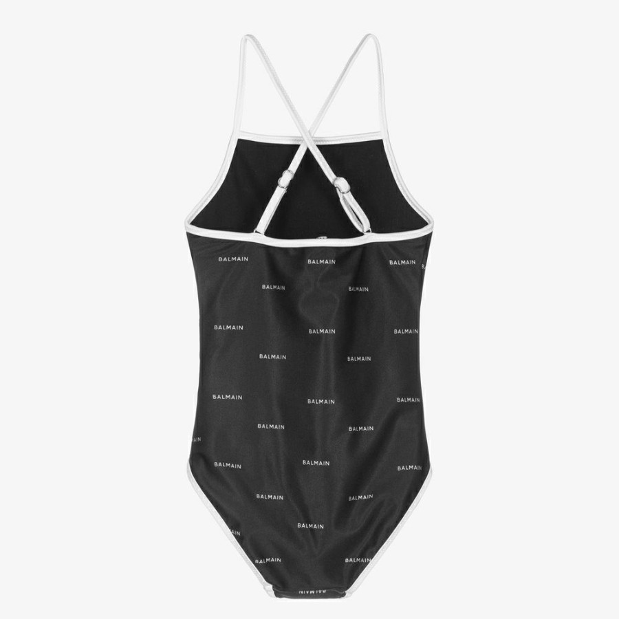 * Swimwear | Closeout Sale Girls Black Logo Swimsuit