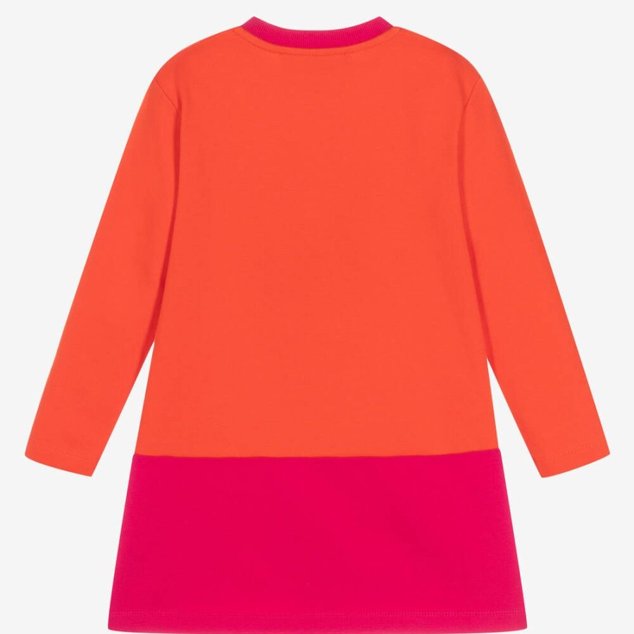 * Outfits | Best Price Girls Orange Pink Logo Dress