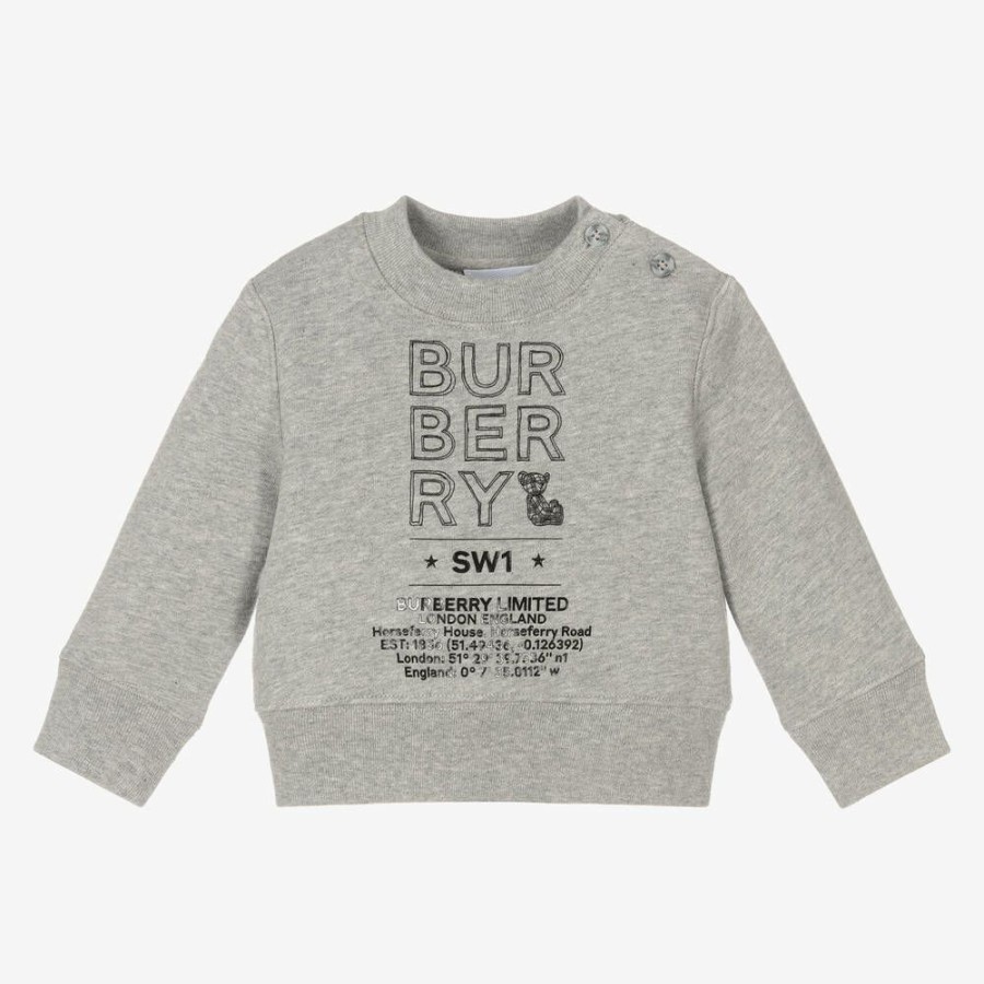 * Tops | Reliable Quality Baby Boys Grey Logo Sweatshirt