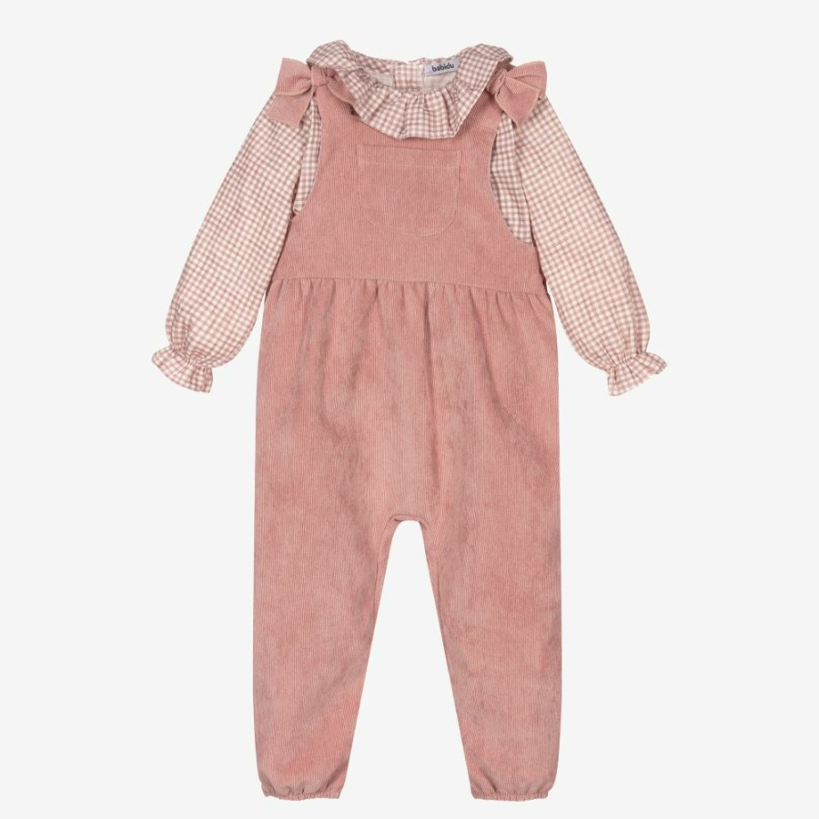 * Outfits | New Arrivals Girls Pink Cord Dungaree Set