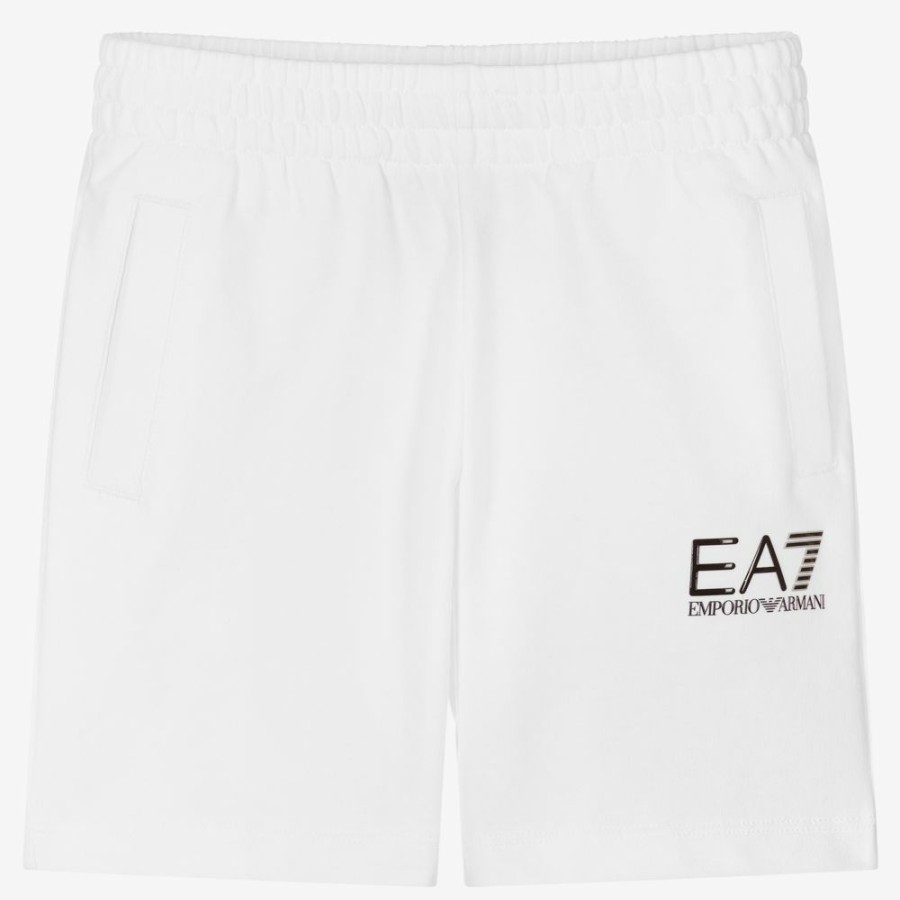 * Outfits | Shop Boys White Cotton Logo Shorts