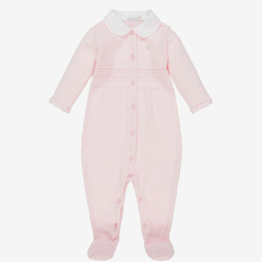 * Babysuits | Exclusive Pink Knitted Cotton Babygrow