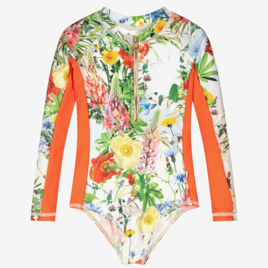 * Swimwear | Cut Price Green Floral Swimsuit (Upf50+)