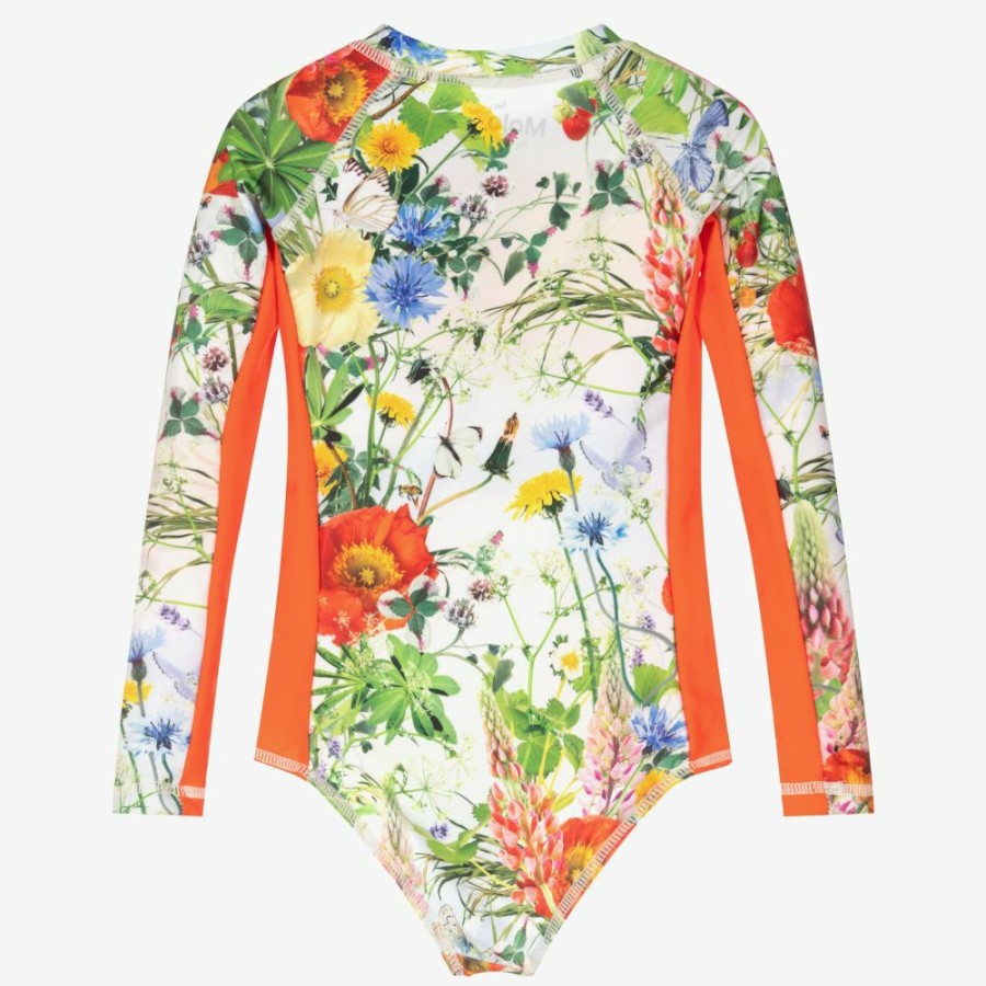 * Swimwear | Cut Price Green Floral Swimsuit (Upf50+)