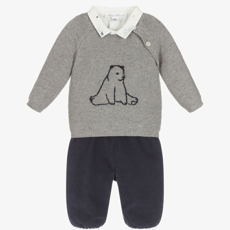 * Babysuits | Crazy Deals Baby Boys Grey Bear Outfit Set