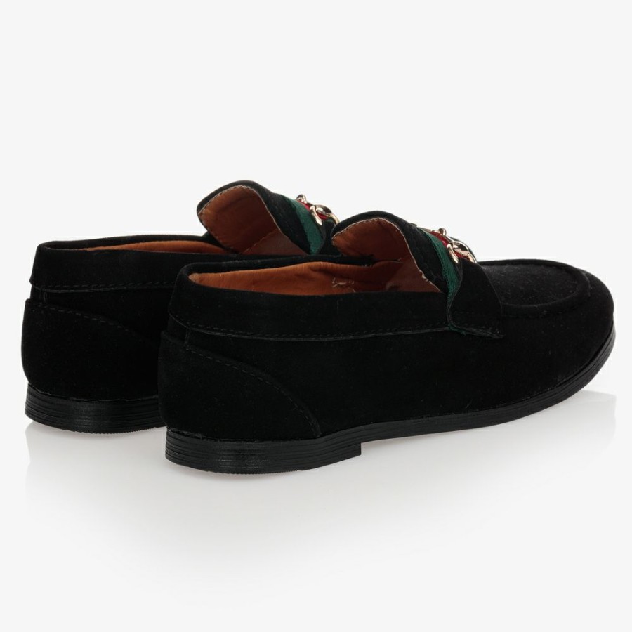 * Shoes | Exclusive Design Boys Black Horsebit Loafers