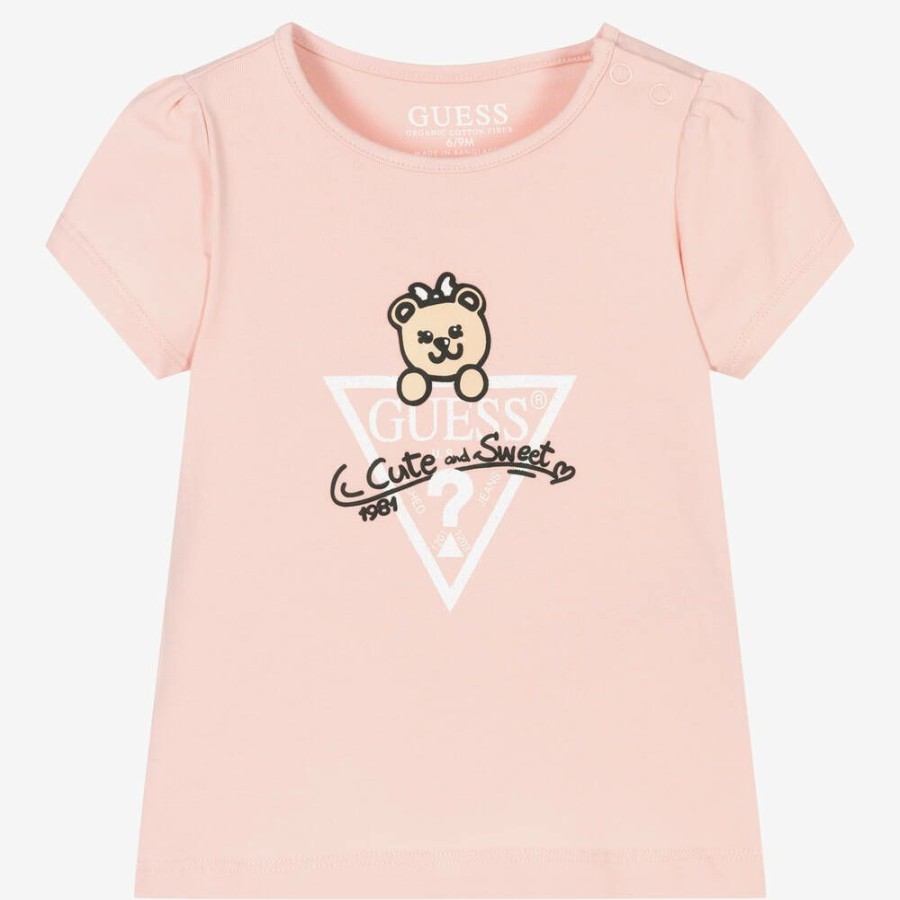 * Tops | Popular Pink Teddy Logo Baby T-Shirt