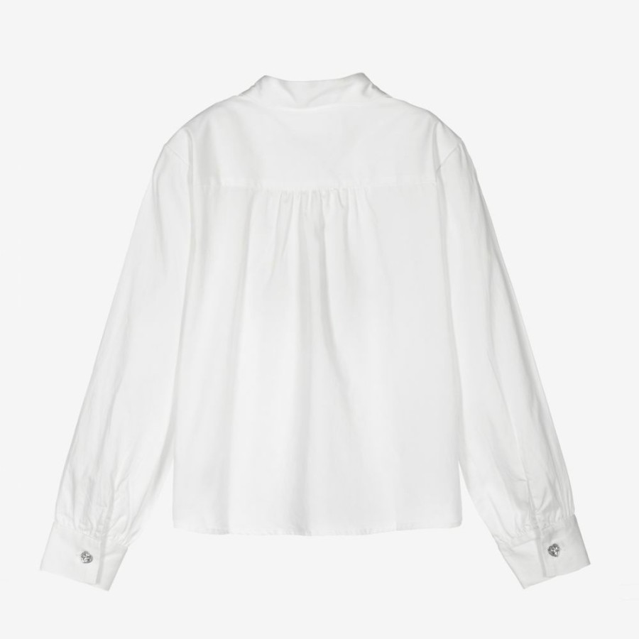 * Girl | Discount Teen White Cotton Bow Blouse