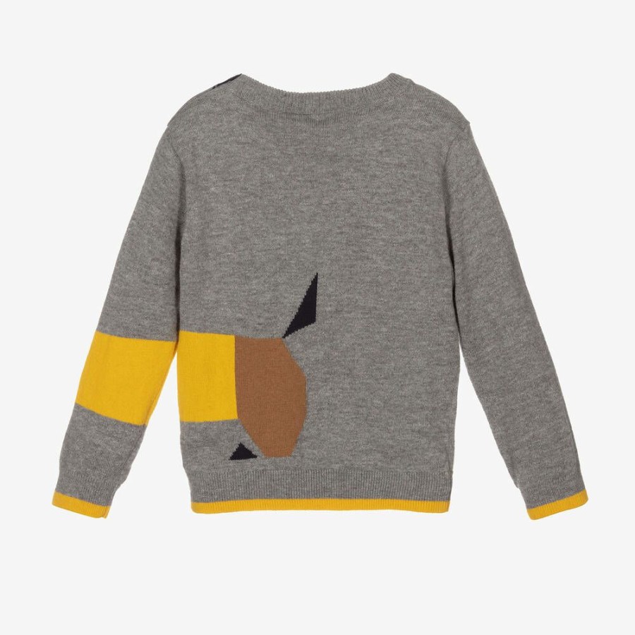 * Tops | New Arrivals Boys Grey Cotton Dog Sweater