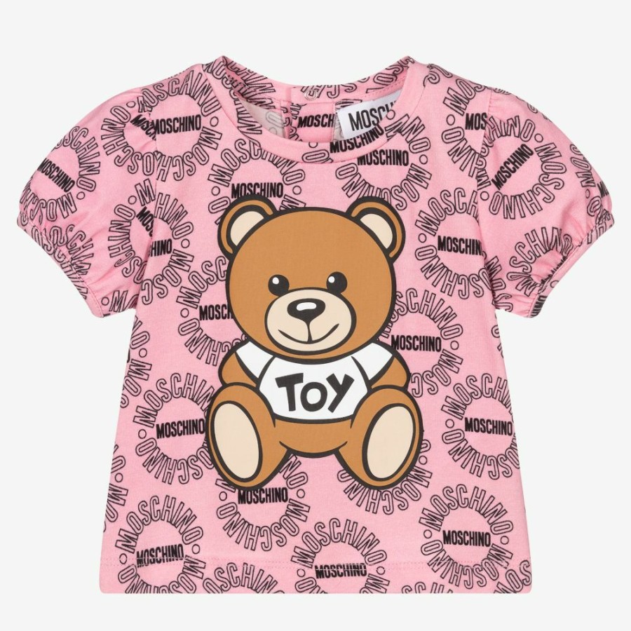 * Tops | Closeout Sale Pink Teddy Bear Logo T-Shirt