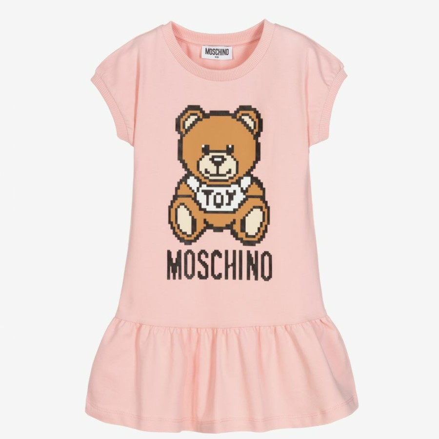 * Outfits | Online Girls Pink Teddy Logo Dress