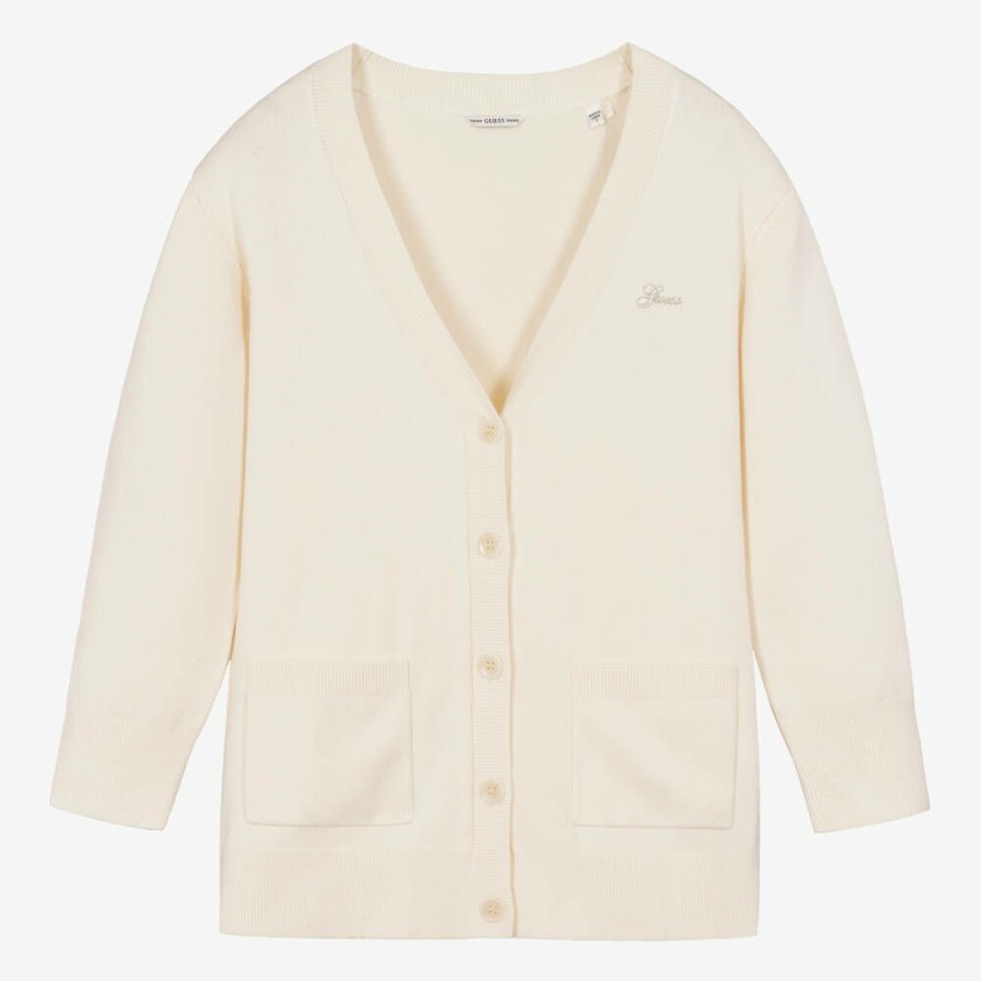 * Tops | Sale Girls Ivory Knitted Cardigan