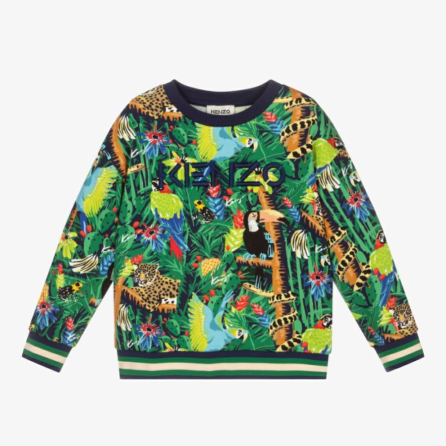 * Tops | Cheaper Boys Green Tropical Sweatshirt